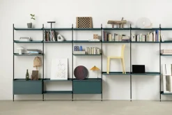 Hay - Reol - Pier System 1061 - 1 kolonne - Blå/Sort - 82 X 34 X 209 cm