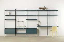 Hay - Reol - Pier System 1001 - 1 kolonne - Blå/Sort - 82 X 34 X 209 cm