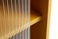 Hay - Reol til Gulv med Glaslåger - Colour Cabinet - Gul - Høj model, B75 X D39 X H130 cm