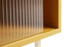 Hay - Reol til Gulv med Glaslåger - Colour Cabinet - Gul - Høj model, B75 X D39 X H130 cm