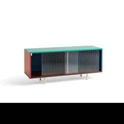 Hay - Reol til Gulv med Glaslåger - Colour Cabinet - Multi farve - Medium, B120 X D39 X H51 cm