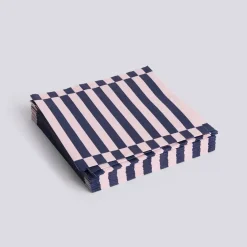 Hay - Servietter - Dinner - 20 stk. 40x40 cm - Lys pink/Mørk blå Striber