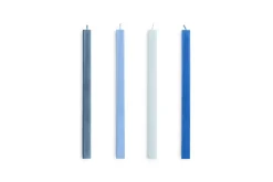 Hay - Square Candle - Blues, Set of 4