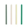 Hay - Square Candle - Greens and whites, Set of 4