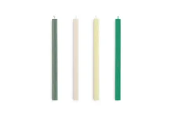 Hay - Square Candle - Greens and whites, Set of 4