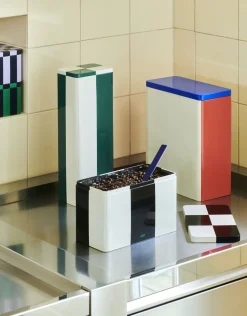 Hay - Tin Container - Slim - Green/Off-White - 29,5 cm