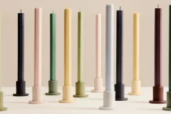 HAY - Tube Candleholder S - Concrete - Lys blå