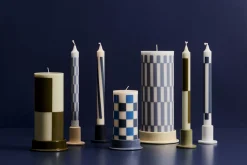 HAY - Tube Candleholder S - Concrete - Lys blå