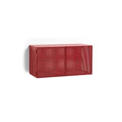 Hay - Vægskab - Perforated Cabinet Wall - Small - Wine Red - H45 x B89 x D40