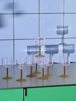 HAY - Vinglas - Tint Wine Glass - Set of 2 / Green and Pink