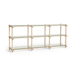 Hay - Woody Shelving 2.0 Column Low - Klar Glas/Eg - 9 hylder