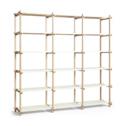 Hay - Woody Shelving 2.0 Column High - Hvid/Eg - 18 hylder