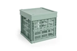 HAY Colour Crate Lid Plastic - Medium Square / Cube - Sage green