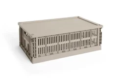 HAY Colour Crate Lid Plastic - Large - Warm grey