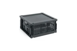 HAY Colour Crate Lid Plastic - Medium Square / Cube - Charcoal