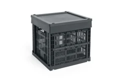 HAY Colour Crate Lid Plastic - Medium Square / Cube - Charcoal