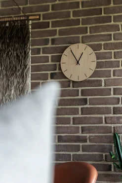 Hemverk - Vægur - Light Oak - Eg/Sølv - Ø38 cm