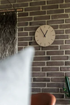 Hemverk - Vægur - Light Oak - Eg/Sort - Ø38 cm