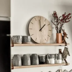 Hemverk - Vægur - Light Oak - Eg/Sort - Ø38 cm