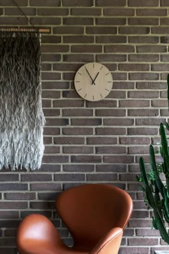 Hemverk - Vægur - Light Oak - Eg/Sort - Ø28 cm