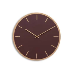 Hemverk - Vægur - Lys Eg/Burgundy - Kobber visere - Ø38 cm