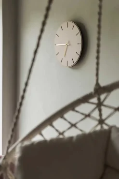 Hemverk - Vægur - Lys Eg/Powder Dusty Rose - Sorte visere - Ø28 cm