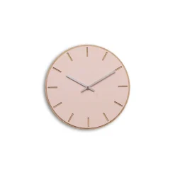 Hemverk - Vægur - Lys Eg/Powder Dusty Rose - Sølv visere - Ø28 cm