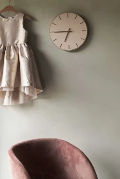 Hemverk - Vægur - Lys Eg/Powder Dusty Rose - Sølv visere - Ø28 cm