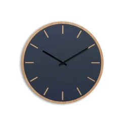 Hemverk - Vægur - Lys Eg/Smokey blue - Sorte visere - Ø38 cm