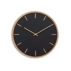 Hemverk - Vægur - Lys Eg/Sort - Kobber visere - Ø38 cm