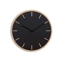 Hemverk - Vægur - Lys Eg/Sort - Sorte visere - Ø38 cm