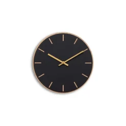 Hemverk - Vægur - Lys Eg/Sort - Guld visere - Ø28 cm