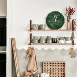 Hemverk - Vægur - Marble Verde - Grøn/Sølv - Ø28 cm