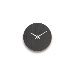 Hemverk - Vægur - Mørk eg - Ø12 cm - Sølv visere