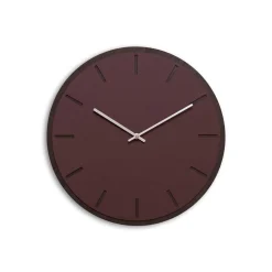 Hemverk - Vægur - Mørk Eg/Burgundy - Sølv visere - Ø38 cm