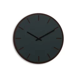 Hemverk - Vægur - Mørk Eg/Conifer Grøn - Sorte visere - Ø38 cm