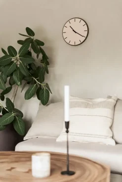 Hemverk - Vægur - Mørk Eg/Powder Dusty Rose - Kobber visere - Ø38 cm