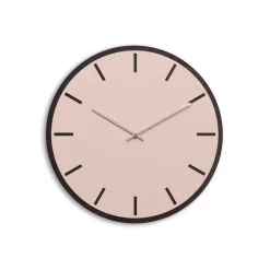 Hemverk - Vægur - Mørk Eg/Powder Dusty Rose - Sølv visere - Ø38 cm