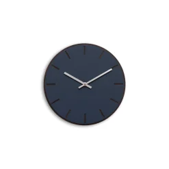 Hemverk - Vægur - Mørk Eg/Smokey Blue - Sølv visere - Ø28 cm