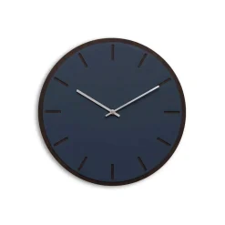 Hemverk - Vægur - Mørk Eg/Smokey Blue - Sølv visere - Ø38 cm