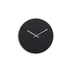 Hemverk - Vægur - Mørk Eg/Sort - Sølv visere - Ø28 cm