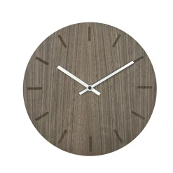 Hemverk - Vægur - Valnød - Ø38 cm - Sølv visere