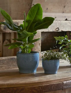 Knabstrup Keramik - urtepotteskjuler Ø 16.5 cm dusty blue