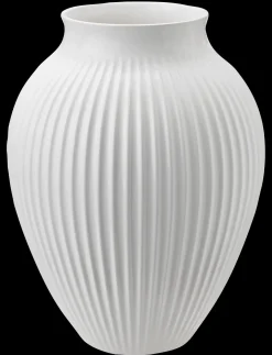 Knabstrup Keramik - vase H 35 cm ripple white