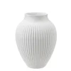 Knabstrup Keramik - vase H 20 cm ripple white