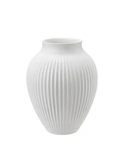 Knabstrup Keramik - vase H 20 cm ripple white