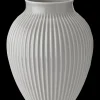 Knabstrup Keramik - vase H 27 cm ripple grey