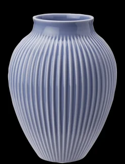 Knabstrup Keramik - vase H 27 cm ripple lavender