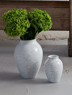 Knabstrup Keramik - vase H 12.5 cm white / grey