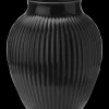 Knabstrup Keramik - vase H 27 cm ripple black